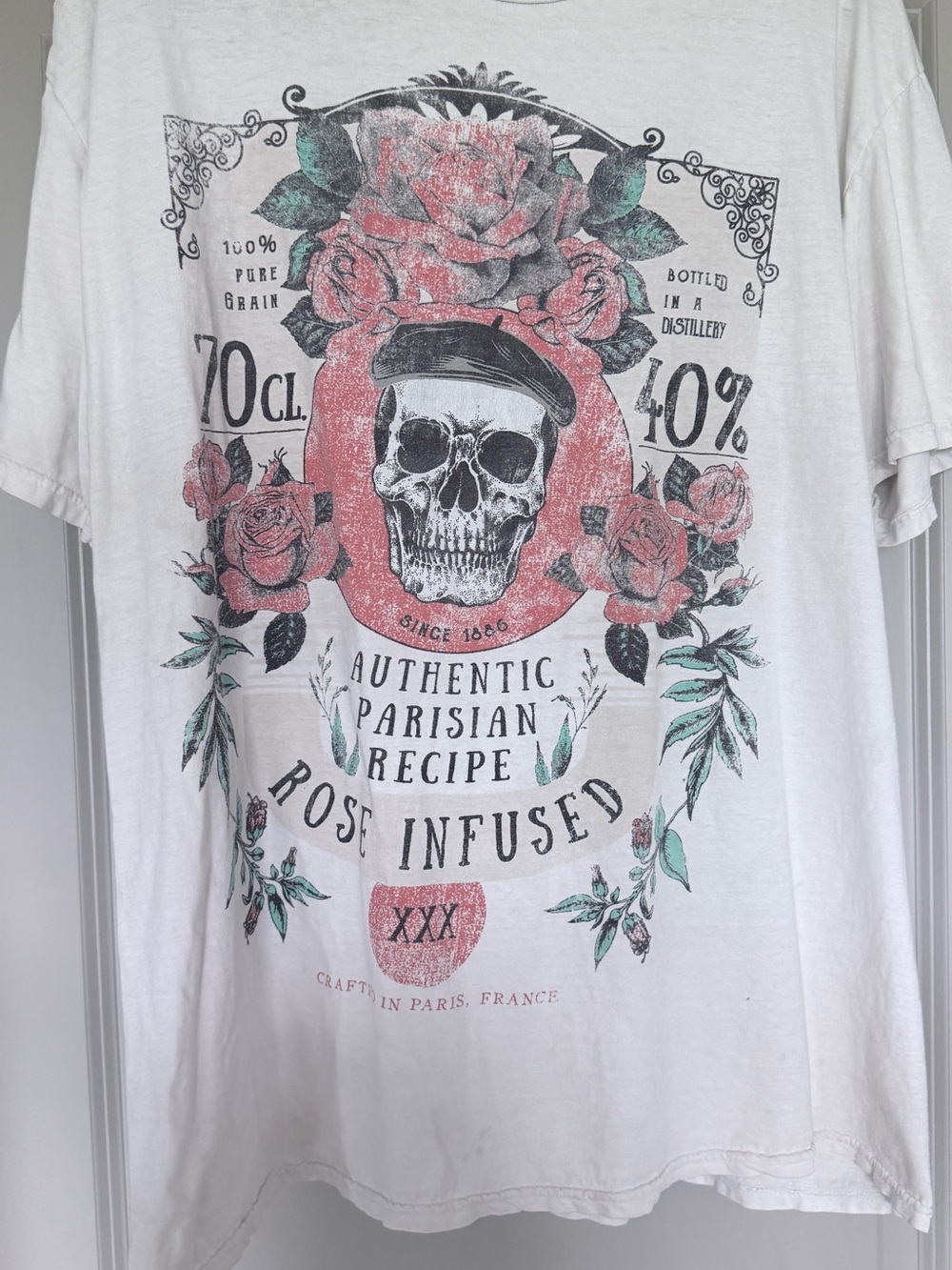 Project Social T Graphic Tee - Rose Infused Skull Design